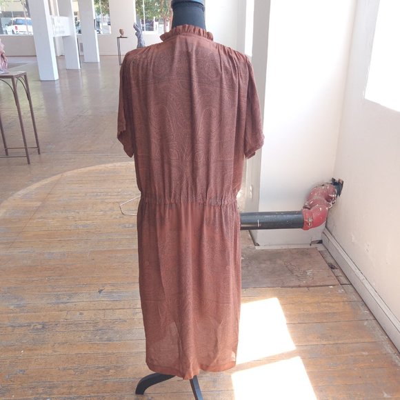 Brown and black sheer graphic Italian dress - Picture 2 of 11